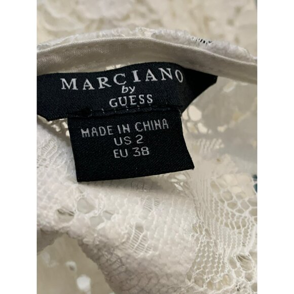 Marciano By Guess Saffron White Lace Bell Sleeve Mini Dress US 2 EU 38 Boho $330 - Picture 6 of 9